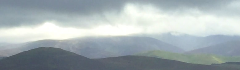 rainclouds seen from Cloich Hills